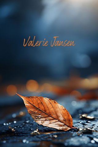 Herfstblad met regendruppels